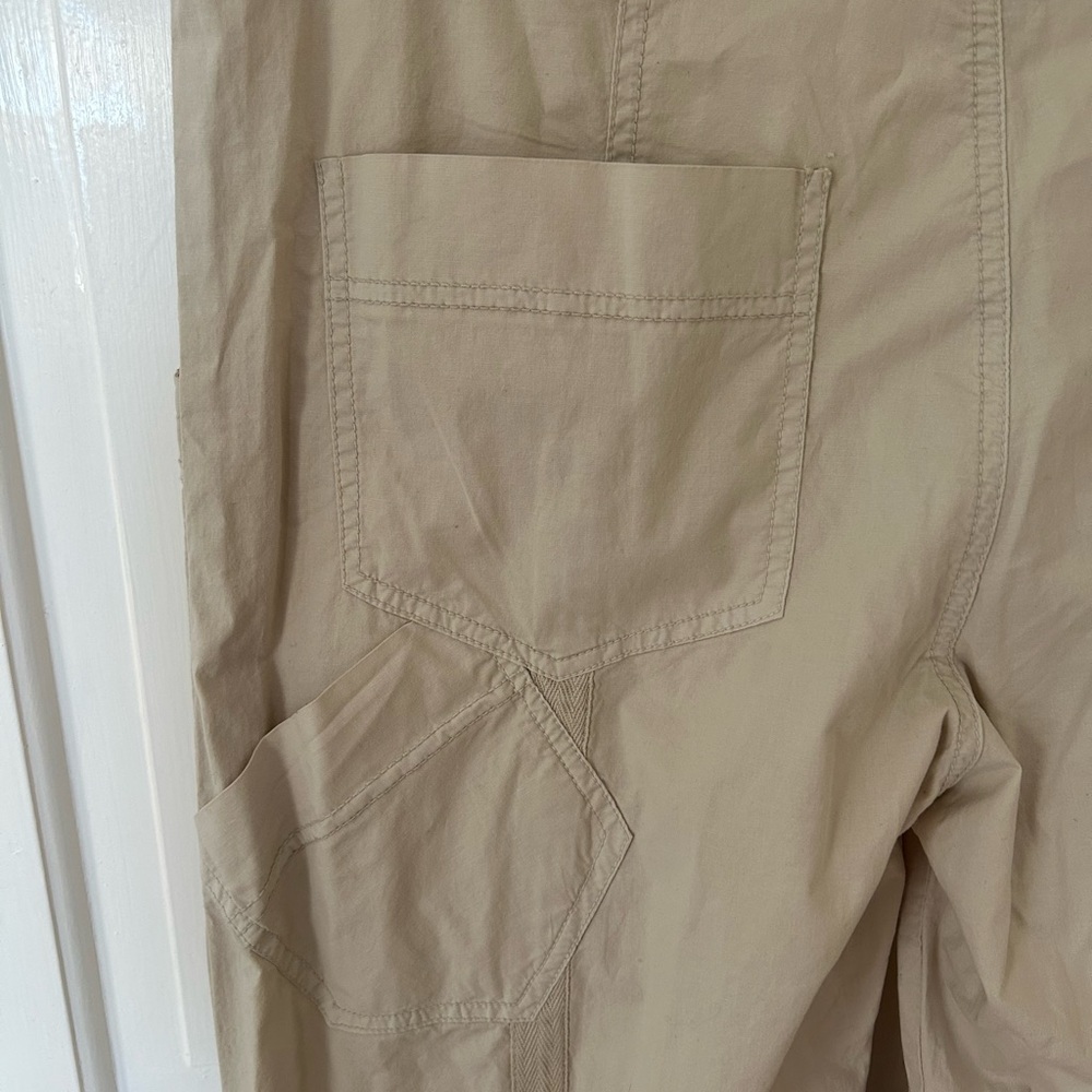 XCVI BEIGE XCVI WILLOW WIDE LEG STRETCH POPLIN PANTS SIZE MEDIUM - Picture 8 of 9